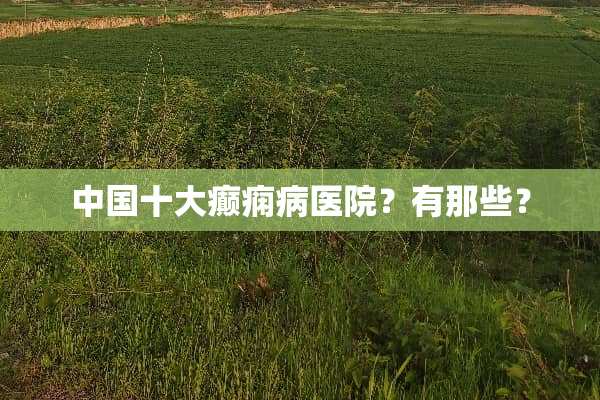 中国十大癫痫病医院？有那些？