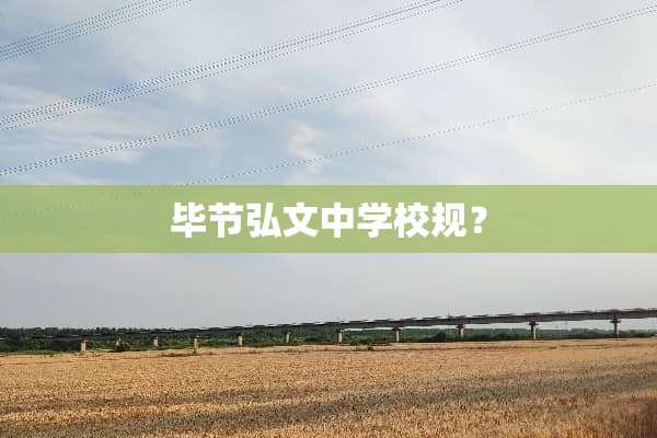 毕节弘文中学校规？