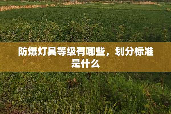 防爆灯具等级有哪些，划分标准是什么