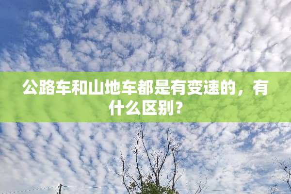 公路车和山地车都是有变速的，有什么区别？