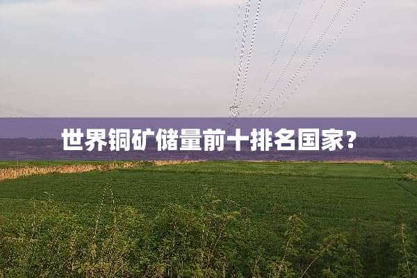 世界铜矿储量前十排名国家？