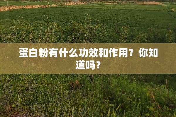 蛋**有什么功效和作用？你知道吗？