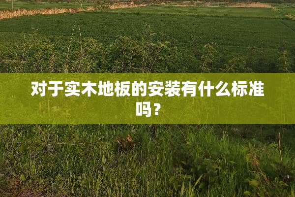 对于实木地板的安装有什么标准吗？