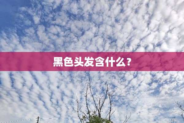 黑色头发含什么？