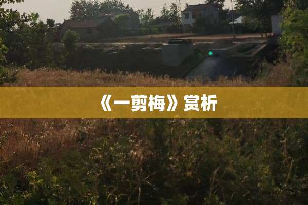 《一剪梅》赏析