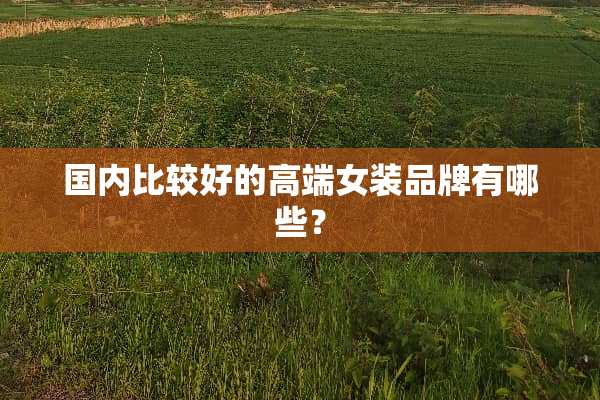 国内比较好的高端女装品牌有哪些？
