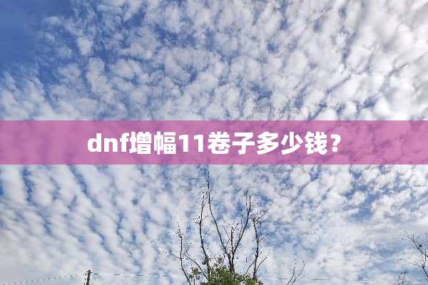 dnf增幅11卷子多少钱？