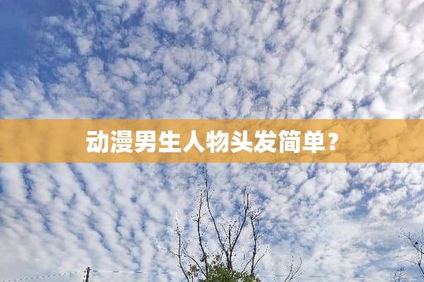 动漫男生人物头发简单？