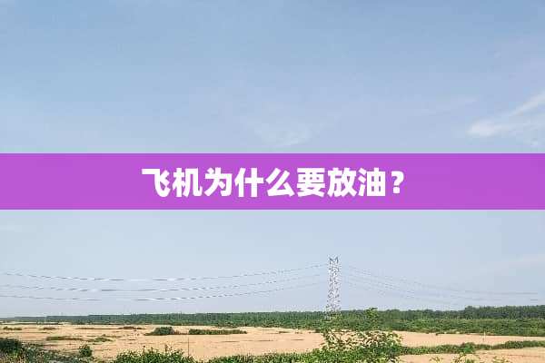 飞机为什么要放油？