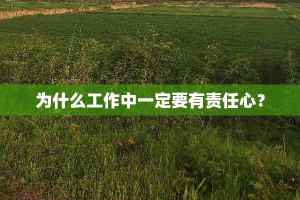 为什么工作中一定要有责任心？