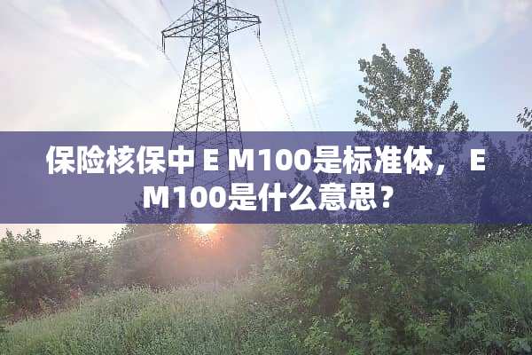 保险核保中ＥＭ100是标准体，ＥＭ100是什么意思？