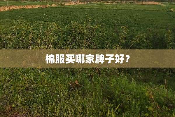 棉服买哪家牌子好？