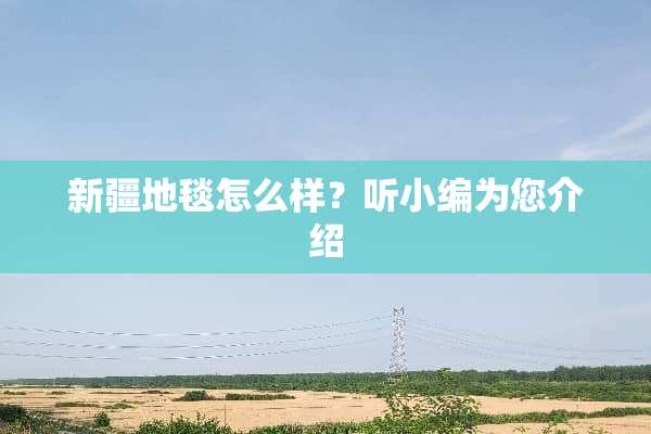 新疆地毯怎么样？听小编为您介绍