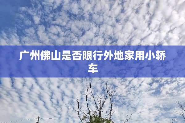 广州佛山是否限行外地家用小轿车
