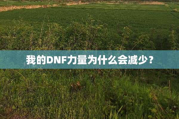 我的DNF力量为什么会减少？