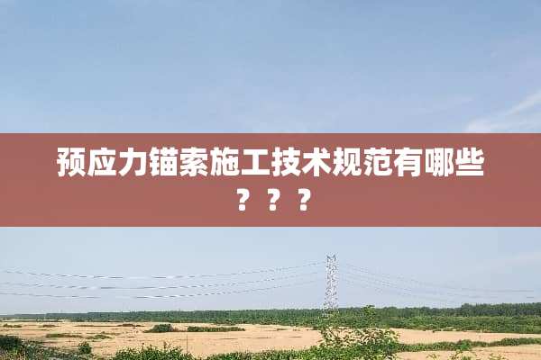 预应力锚索施工技术规范有哪些？？？