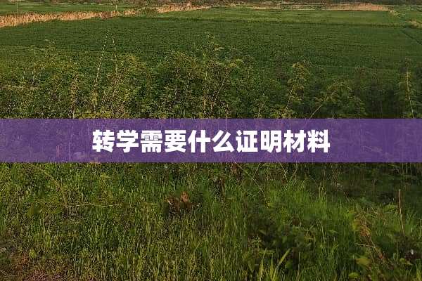 转学需要什么证明材料
