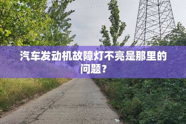 汽车发动机故障灯不亮是那里的问题？