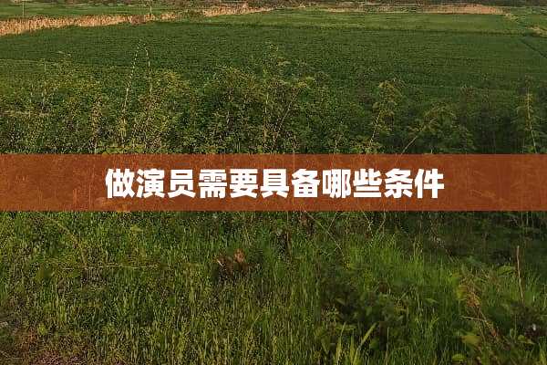 做演员需要具备哪些条件