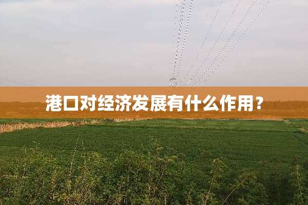 港口对经济发展有什么作用？