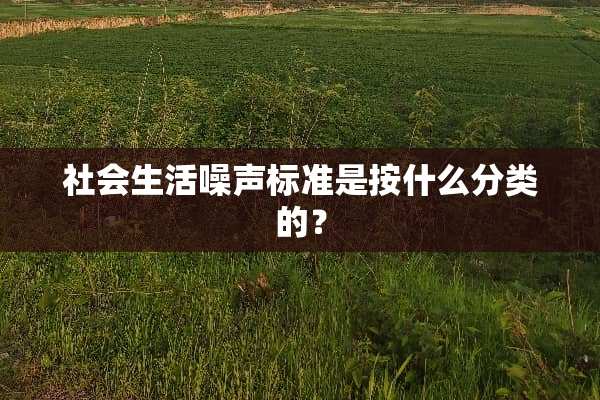 社会生活噪声标准是按什么分类的？