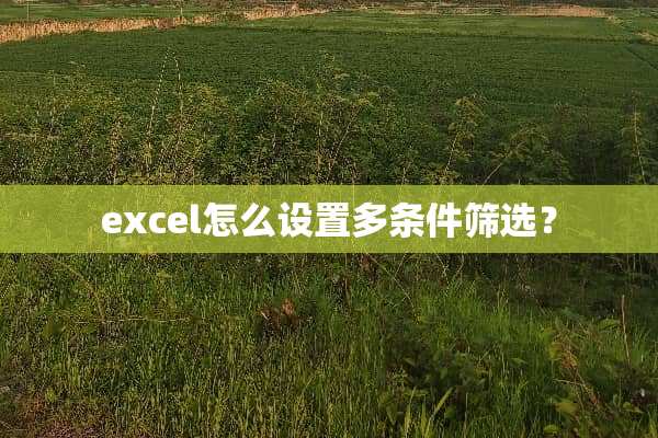 excel怎么设置多条件筛选？