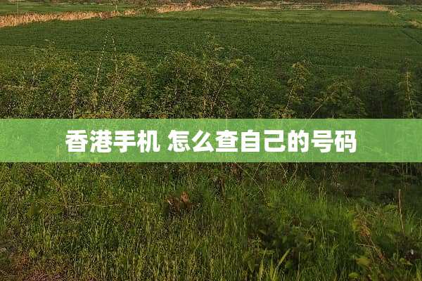 香港手机 怎么查自己的号码