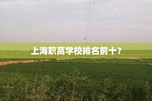 上海职高学校排名前十？
