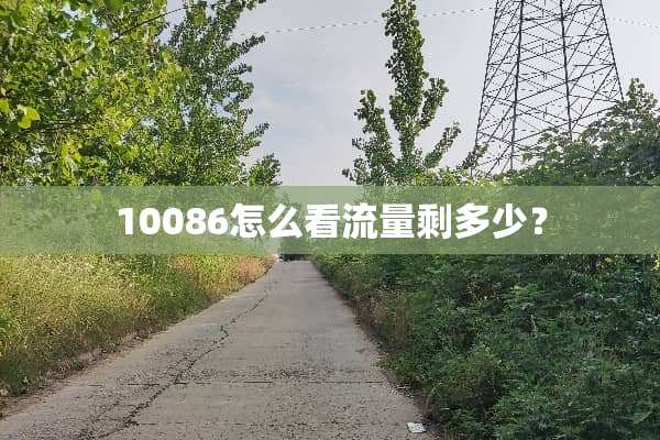 10086怎么看流量剩多少？