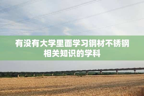 有没有大学里面学习钢材不锈钢相关知识的学科