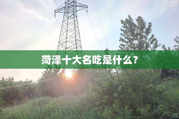 菏泽十大名吃是什么？