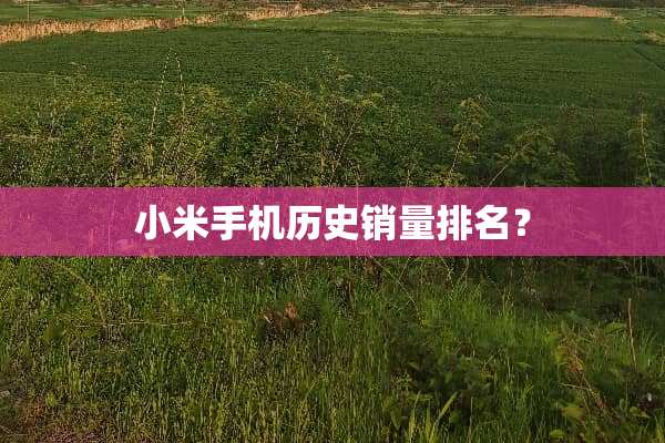 小米手机历史销量排名？