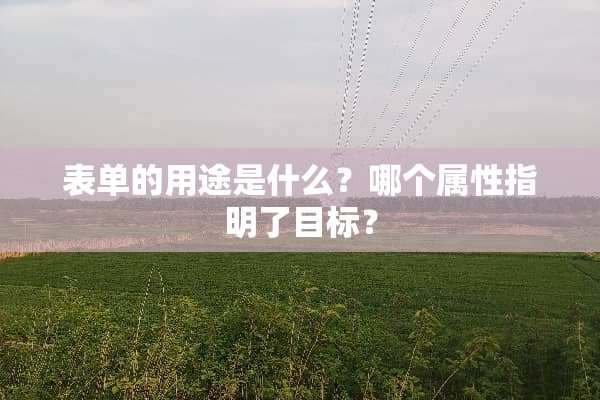 表单的用途是什么？哪个属性指明了目标？