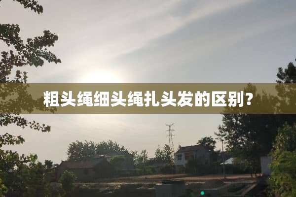 粗头绳细头绳扎头发的区别？