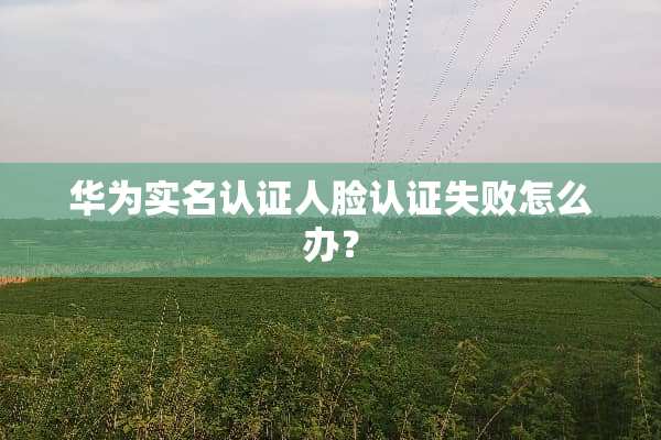 华为实名认证人脸认证失败怎么办？