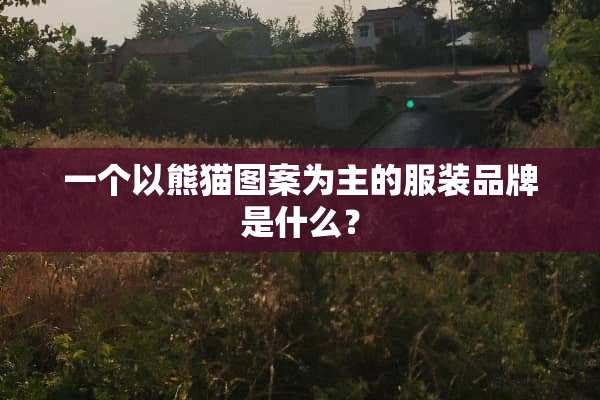 一个以熊猫图案为主的服装品牌是什么？