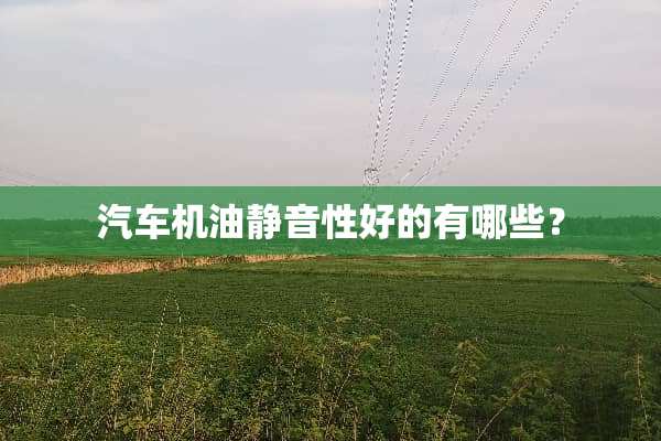 汽车机油静音性好的有哪些？