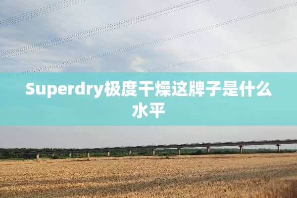 Superdry极度干燥这牌子是什么水平