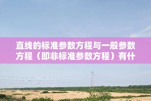 直线的标准参数方程与一般参数方程（即非标准参数方程）有什么区别，怎么分辨的？？