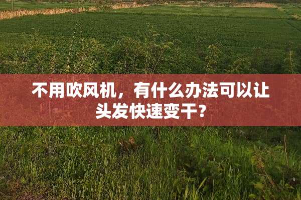 不用吹风机，有什么办法可以让头发快速变干？