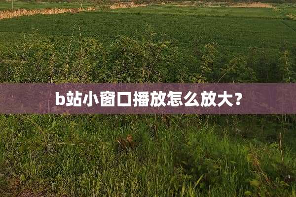 b站小窗口播放怎么放大？