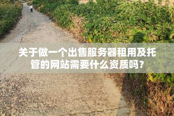 关于做一个出售服务器租用及托管的网站需要什么资质吗？