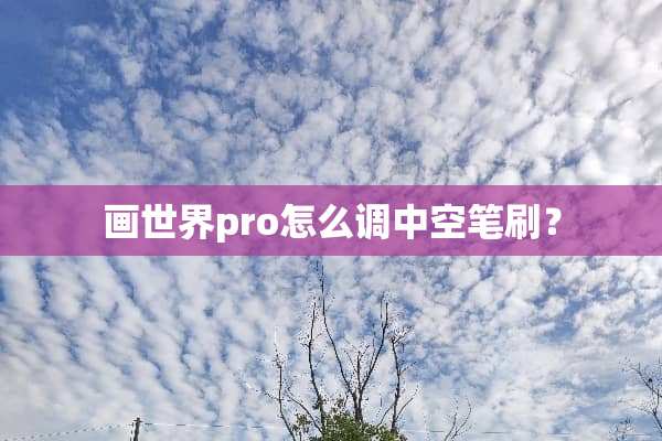 画世界pro怎么调中空笔刷？