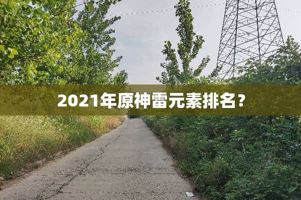 2021年原神雷元素排名？