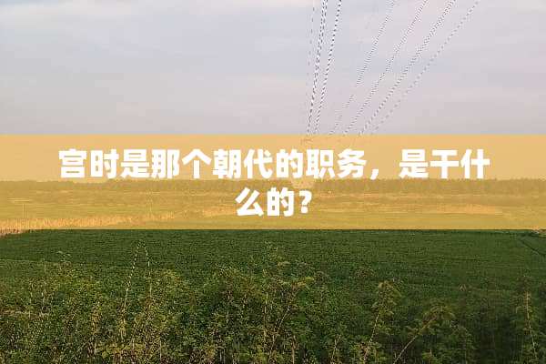 宫时是那个朝代的职务，是干什么的？