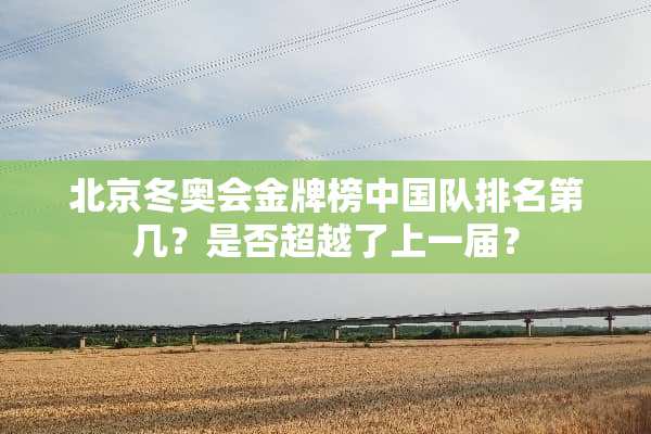 北京冬奥会金牌榜中国队排名第几？是否超越了上一届？