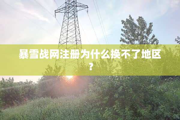 暴雪战网注册为什么换不了地区？