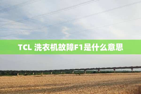 TCL 洗衣机故障F1是什么意思