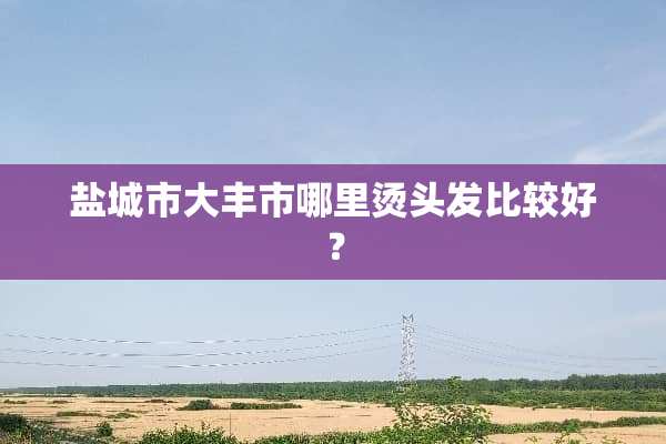 盐城市大丰市哪里烫头发比较好？