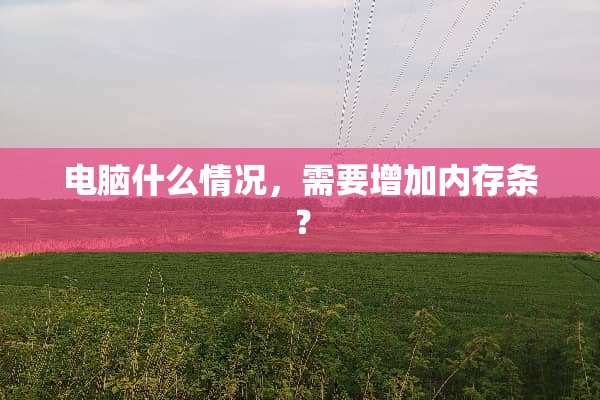 电脑什么情况，需要增加内存条？